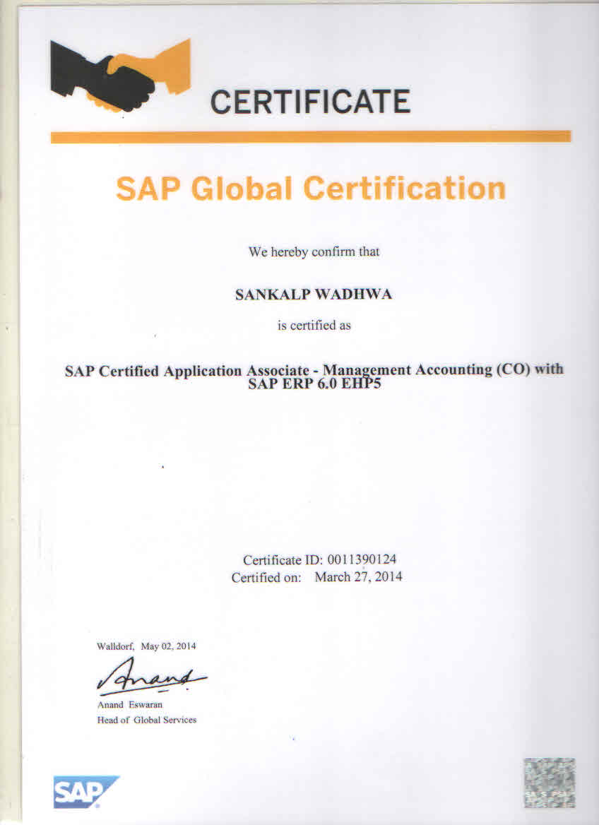 Certified SAP-CO Consultant